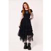 Afbeelding van Hell Bunny | Zwarte Goth petticoat rok Prudence met roesjes en randjes