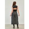 Afbeelding van Banned | Glitchcore 3/4 jeans van grijze denim met afritsbare pijpen en banden, Queensize