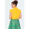 Afbeelding van Voodoo Vixen | Groene jaren '70 bandplooi-rok met vlinders en paddenstoelen print