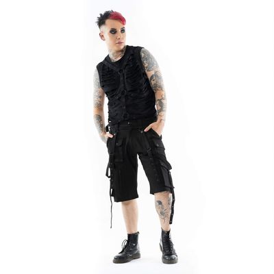Foto van Poizen Industries | Industrial korte broek Lupin zwart met straps en zakken