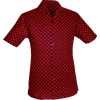 Afbeelding van Chenaski | Overhemd korte mouw, two tone Blocks, rood zwart