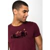 Afbeelding van Green Bomb | T-shirt Bike mountain pines, bordeaux rood bio katoen