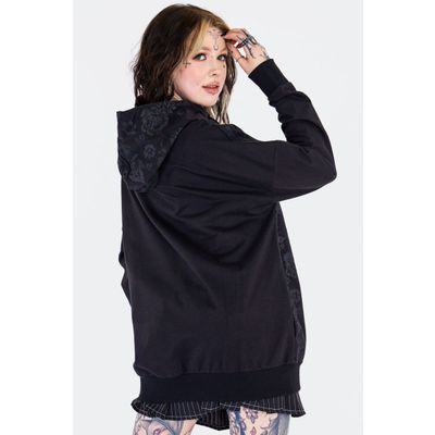 Foto van Jawbreaker | Oversized Gothic hoody met skull and flower print