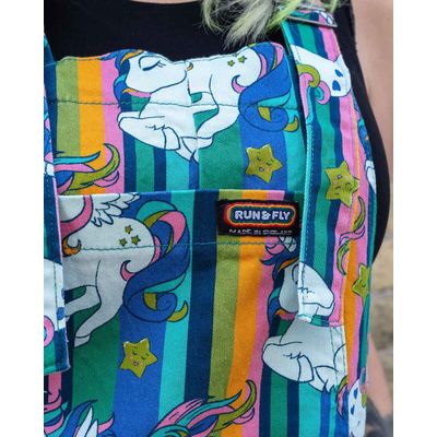 Foto van Run & Fly | Korte tuinbroek roze met unicorn print