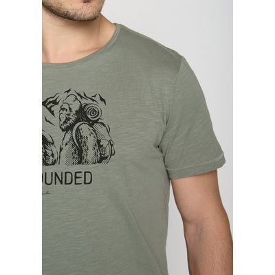 Foto van Green Bomb | T-shirt animal stay grounded, groen bio katoen