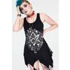Afbeelding van Jawbreaker | Gothic hemd jurkje met bloemen en Thelema logo met skull-kant rugpand