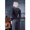 Afbeelding van Banned | Gothic jumper, Carla zwart met witte spinnenweb langs hals en mouw
