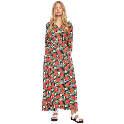 ATO Berlin | Lange jurk Gwen met tropische bloem print