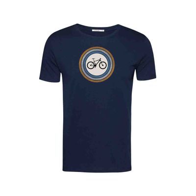 Foto van Green Bomb | T-shirt Bike target, navy blauw bio katoen