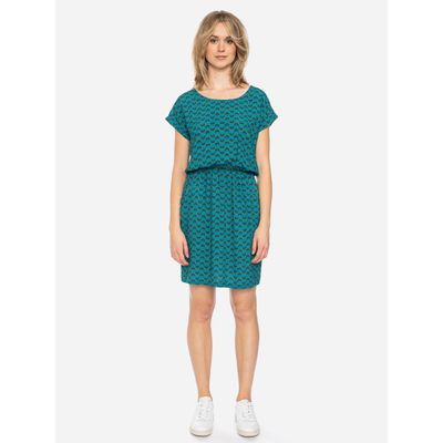 Foto van ATO Berlin | Jurk Milou met groen blauw abstracte print