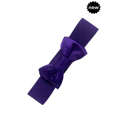 Foto van Banned | Elastiekriem Bella met strik, Cadburry paars