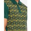Afbeelding van ATO Berlin | Polo Enzio, groen geel jacquard patroon en korte mouw, biokatoen