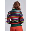 Afbeelding van Banned | Jaren 80 jumper met lange mouwen en strepen in herfstkleuren