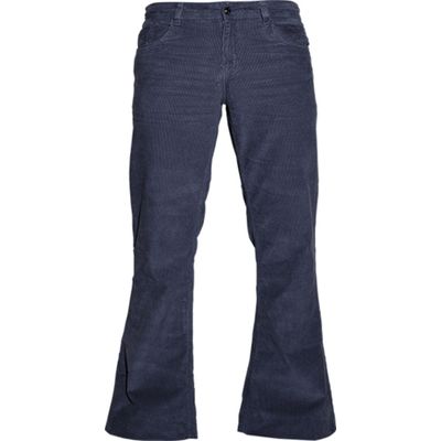 Chenaski | Ribcord retro broek insignia blauw, wijde pijp