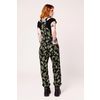 Afbeelding van Hell Bunny | Ruimvallende Dungarees Gaia met groen bladmotief