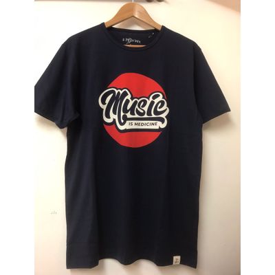 Foto van S-Ponder | Heren T-shirt Music is Medicine, navy blue