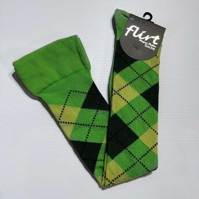 Flirt | Overknee sokken groene schoolgirl ruit