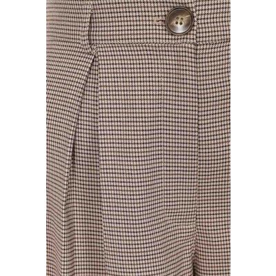 Foto van Banned | Vintage hoge taille pantalon, Eliza houndstooth bruin
