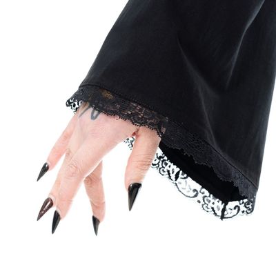 Foto van Poizen Industries | Gothic top Maelys met korset-details en uitlopende mouwen