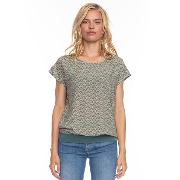 ATO Berlin | shirt Leo groen geel met retro koren patroon