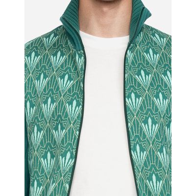 Foto van ATO Berlin | Vest Toni groen en mintgroen grafisch patroon, biokatoen