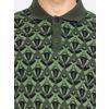 Afbeelding van ATO Berlin | Polo Enzio, groen zwart retro jacquard patroon, korte mouw