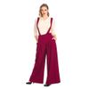 Afbeelding van Banned | Diamond pantalon Burgundy met extra wijde pijpen en schouderbanden