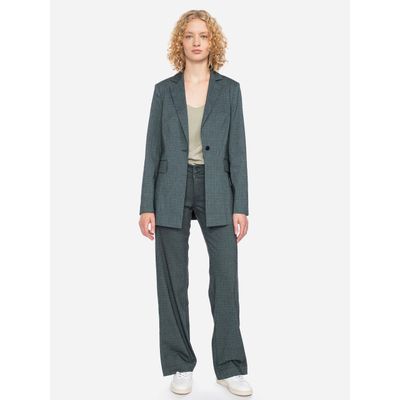 Foto van ATO Berlin | Retro blazer Toma grijs blauw gemêleerde linnenlook
