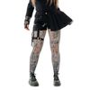 Afbeelding van Vixxsin | Gothic punky hotpants Blair met geplooid rokdeel, corsetdetail en beenharnas