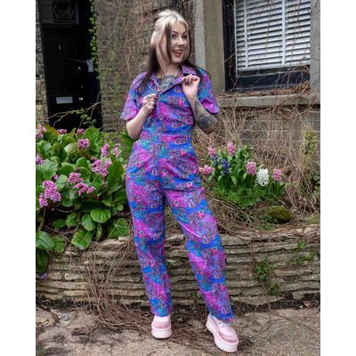 Foto van Run & Fly | Jumpsuit roze paarse met Jelly Fish print