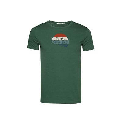 Foto van Green Bomb | T-shirt Bike winter, groen bio katoen