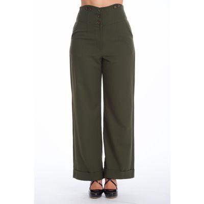 Foto van Banned | Groene pantalon met hoge taille, Girl boss