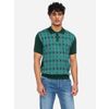 Afbeelding van ATO Berlin | Polo Enky bio katoen met donkergroen mint retro patroon