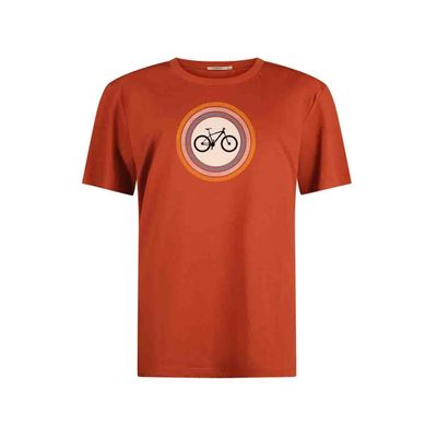 Foto van Green Bomb | T-shirt Bike target, steen rood bio katoen