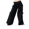 Afbeelding van Vixxsin | Goth punk skaterbroek Mariposa, zwart met corsetdetails en kanten vleugels op de achter