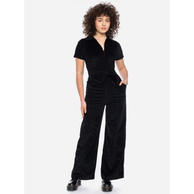 ATO Berlin | Jumpsuit Olivia van biologisch zwarte ribcord katoen mix