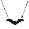 Afbeelding van Zacharia | Halsketting zwarte vleermuis chain