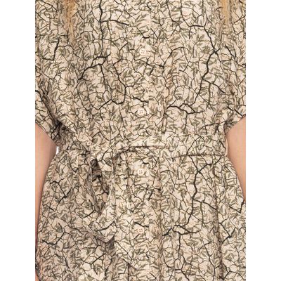 Foto van ATO Berlin | Blouse jurk Penny met Boho bladmotief in aardetinten