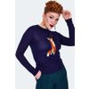 Afbeelding van Voodoo Vixen | Blauwe trui met geborduurde vos