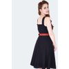 Afbeelding van Voodoo Vixen | Jaren 50 jurk Queen Heart, zwart met rode