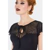 Afbeelding van Voodoo Vixen | Zwarte top met spider web schouder- en halslijn en ruche mouwtjes