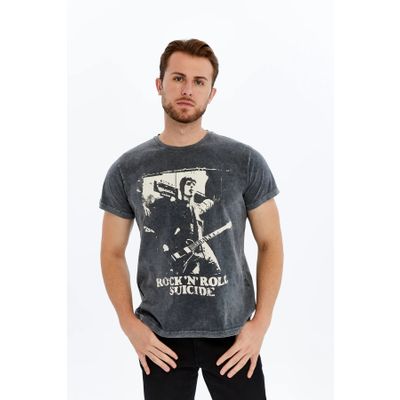 Foto van S-Ponder | Heren T-shirt Rock 'n Roll SCDE Music, grijze stonewash