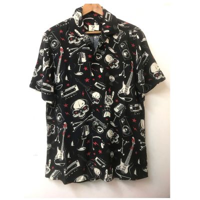 Foto van S-Ponder | Heren stretch-overhemd met korte mouw, Art Skull