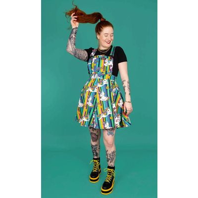 Foto van Run & Fly | Pinafore jurk, Unicorn stripes flared 