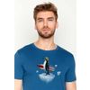 Afbeelding van Green Bomb | T-shirt penguin surf, blauw bio katoen