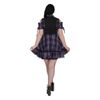 Afbeelding van Banned | Lolita jurkje Dark Doll van paarse tartan met roesjes en lintjes