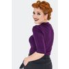 Afbeelding van Voodoo Vixen | Paars truitje met 3/4 mouwen met een Halloween pumpkin met kat