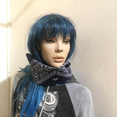 Foto van Major Wear | Bandana haarband en sjaal met paisley patroon, blauw-wit