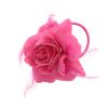 Afbeelding van Zacharia | Zacht roze roos met glitter en veertjes op haarclip, broche en elastiek