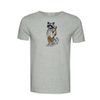 Afbeelding van Green Bomb | T-shirt Animal racoon hike, grijs bio katoen